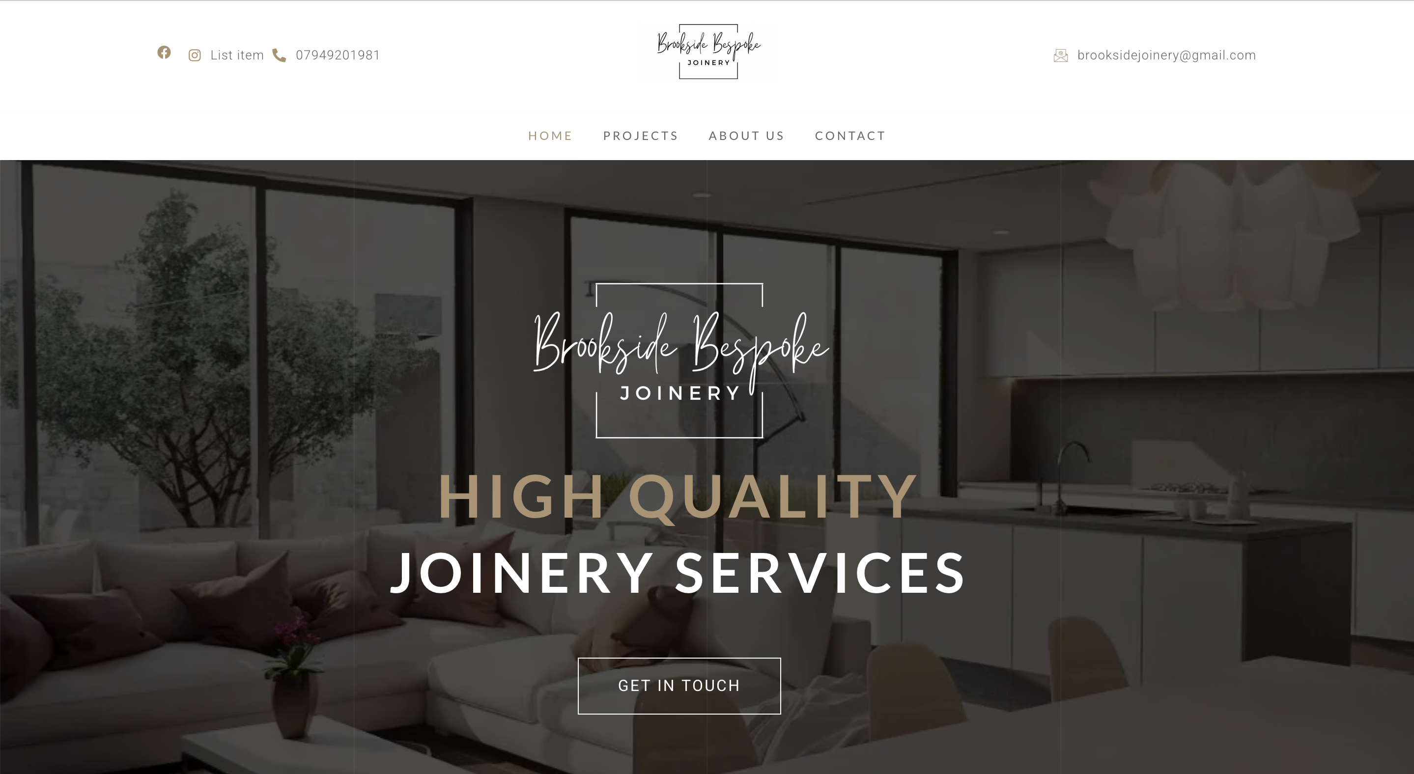 Brookside Bespoke Joinery Home Page