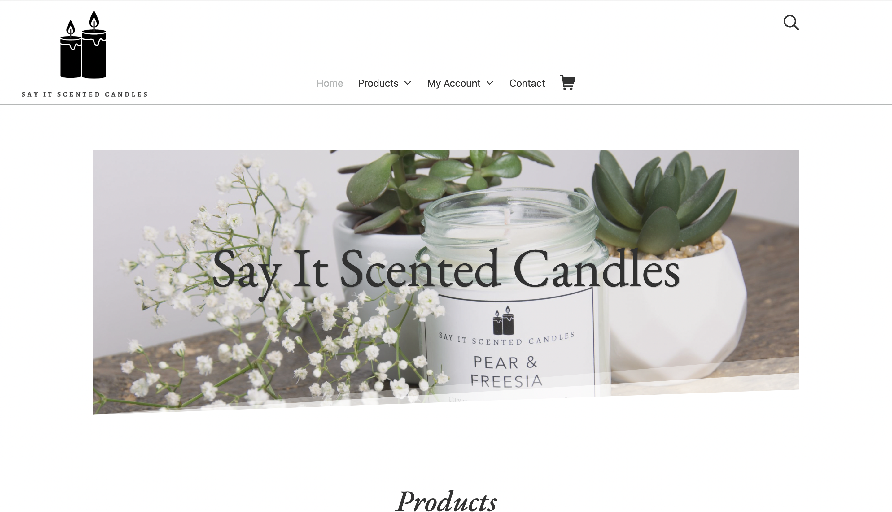say it scented candles website