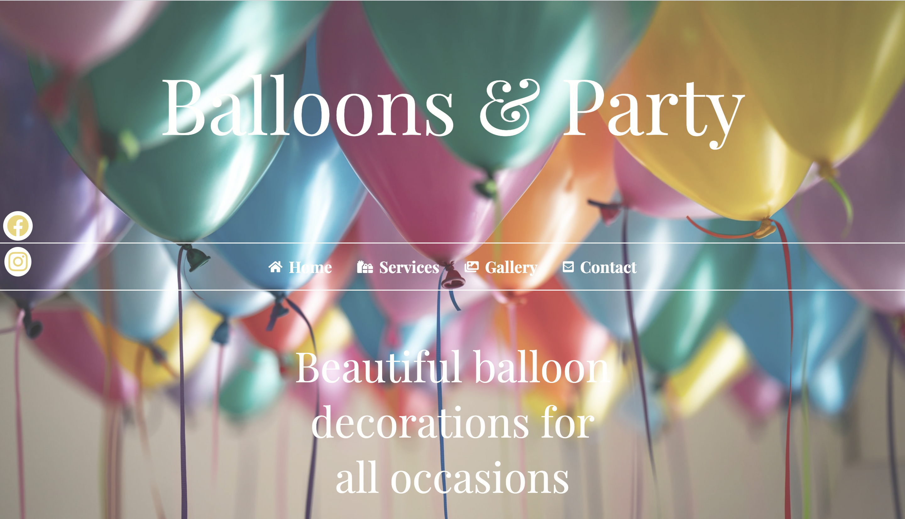 balloons & party website